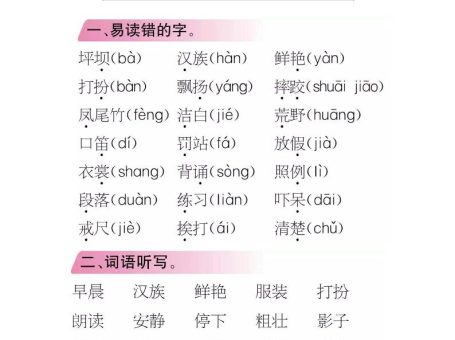 三上语文-期中期末考点类汇总