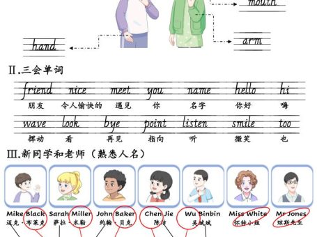 新三上英语人教pep知识点总结