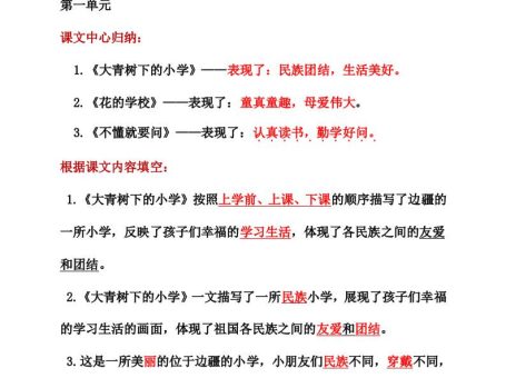 部编语文三年级上册课文重点知识点课文内容练习归纳1