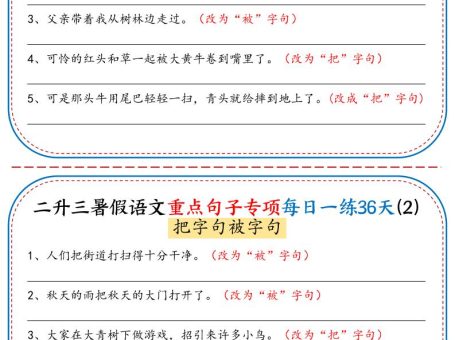 三上语文-语文重点句子专项每日一练36天(含答案36页)