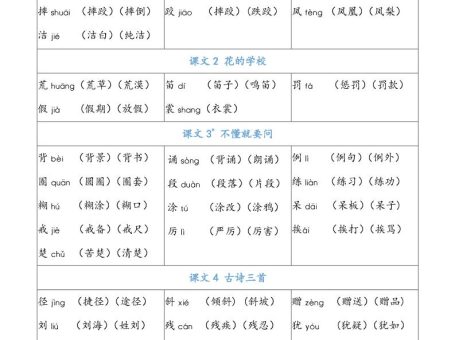 三上语文-识字表注音组词
