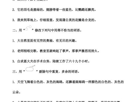 三上语文-专项训练二修改病句