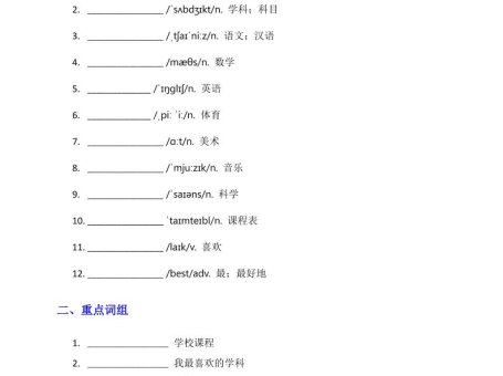 2025秋译林英语四上Unit1知识清单-默写版