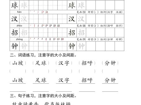 2025新版三年级上册语文生字练字帖(卷面书写练字帖)50页