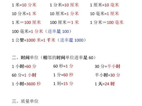 【2025秋新版】二年级上册数学单位换算大全