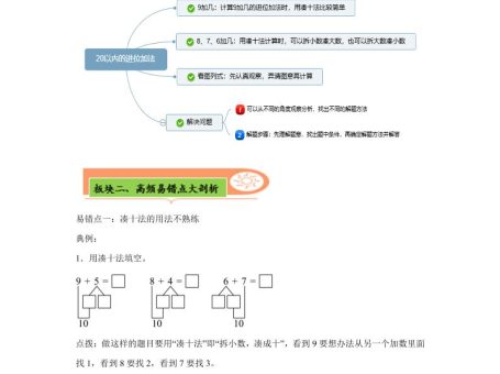 人教版数学一年级上册第五单元《20以内的进位加法》易错点大全