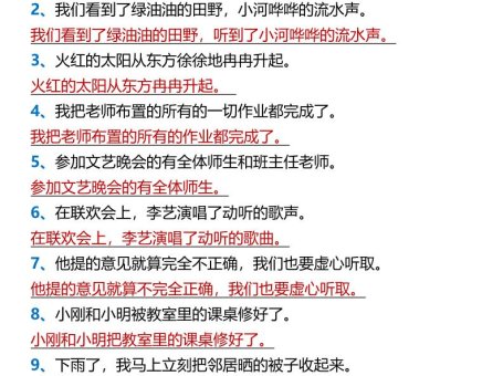 【2025秋新版】【六年级上册语文】期末专项•修改病句训练试题