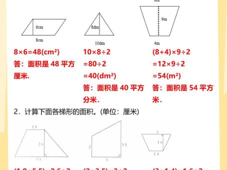 【2025秋新版】五年级上册数学多边形的面积计算题期末专项突破