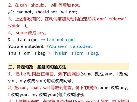 【2025秋新版】六年级上册英语英语句型转换方法大全