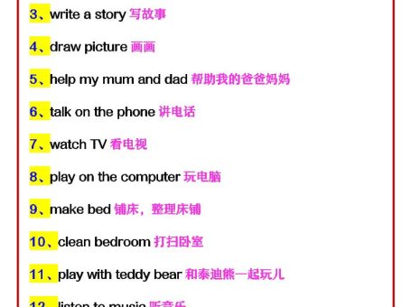 【2025秋新版】四年级上册英语:词语总结,考试必会