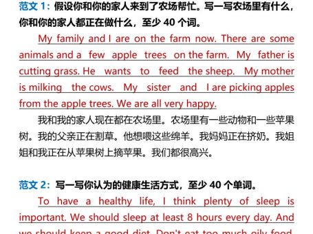 【2025秋新版】六年级上册必备英语写作优秀范文整理