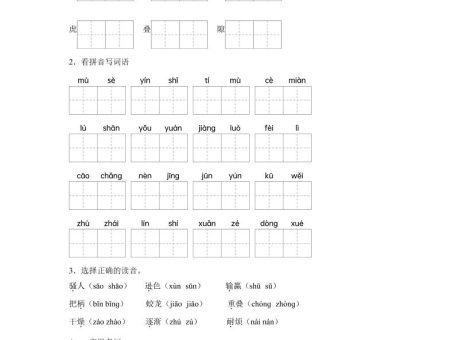 统编版语文四年级上册第三单元字词专项练
