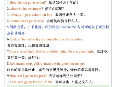 五升六年级英语上册暑假预习:重点句型汇总-六上英语