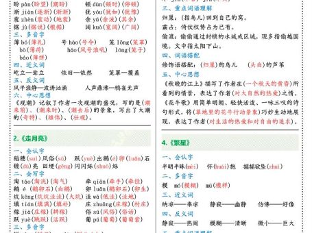 三升四年级上册语文彩虹课课贴(7页)-四上语文