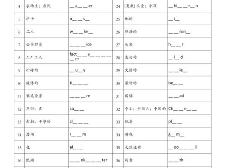 四年级上册英语人教版pep填空练习