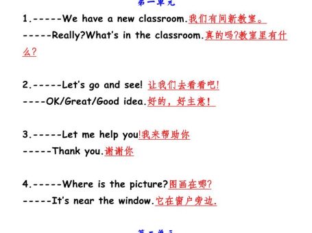 【2025秋新版】四年级上册英语1-6单元重点句型翻译