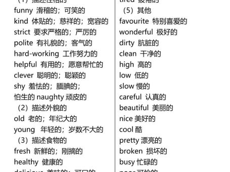 【2025秋新版】五年级上册英语词汇分类总结