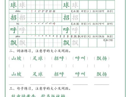 25新定版三上语文卷面书写练字帖50页