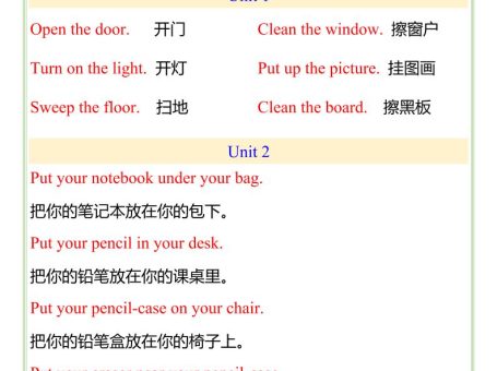 【2025秋新版】四年级英语(上册)重点短语汇总