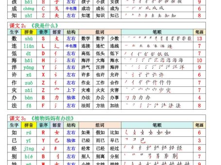 二年级上册语文《生字组词课课贴》(25秋)