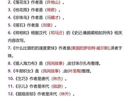 【2025秋新版】五年级上册语文课内常考文学常识汇总