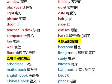 【2025秋新版】四年级上册英语•单词分类记忆