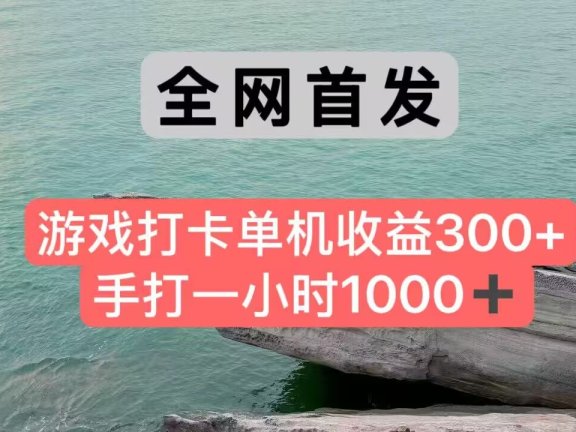 全网首发游戏打卡手打一小时1000+ 单机收益300+ 不是市面上的战神和a，全网独家脚本